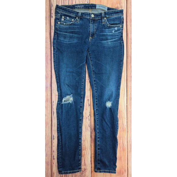 AG Adriano Goldschmied Distressed Jeans 28R The Legging Ankle Super Skinny - Picture 1 of 9